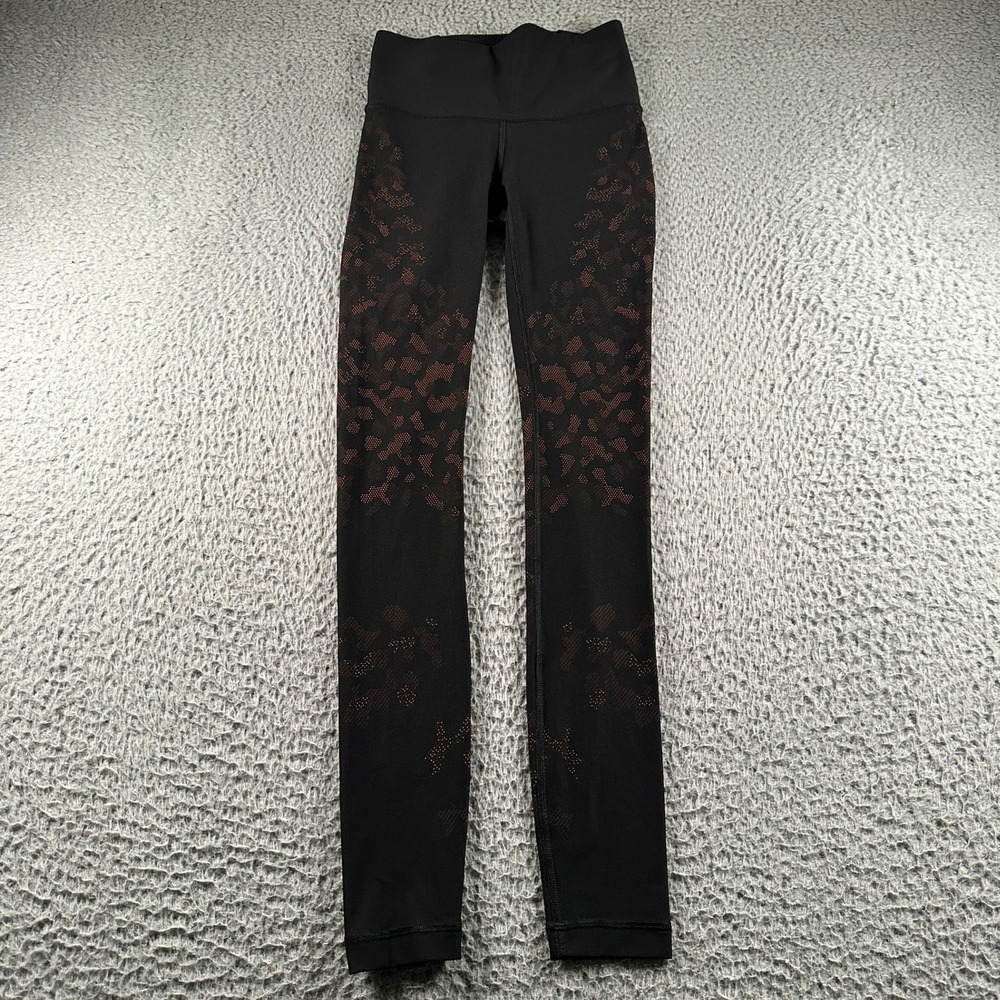 Lululemon Mapped Out HR Tight Leggings Womens 4 Black Copper‎ Leopard High Rise